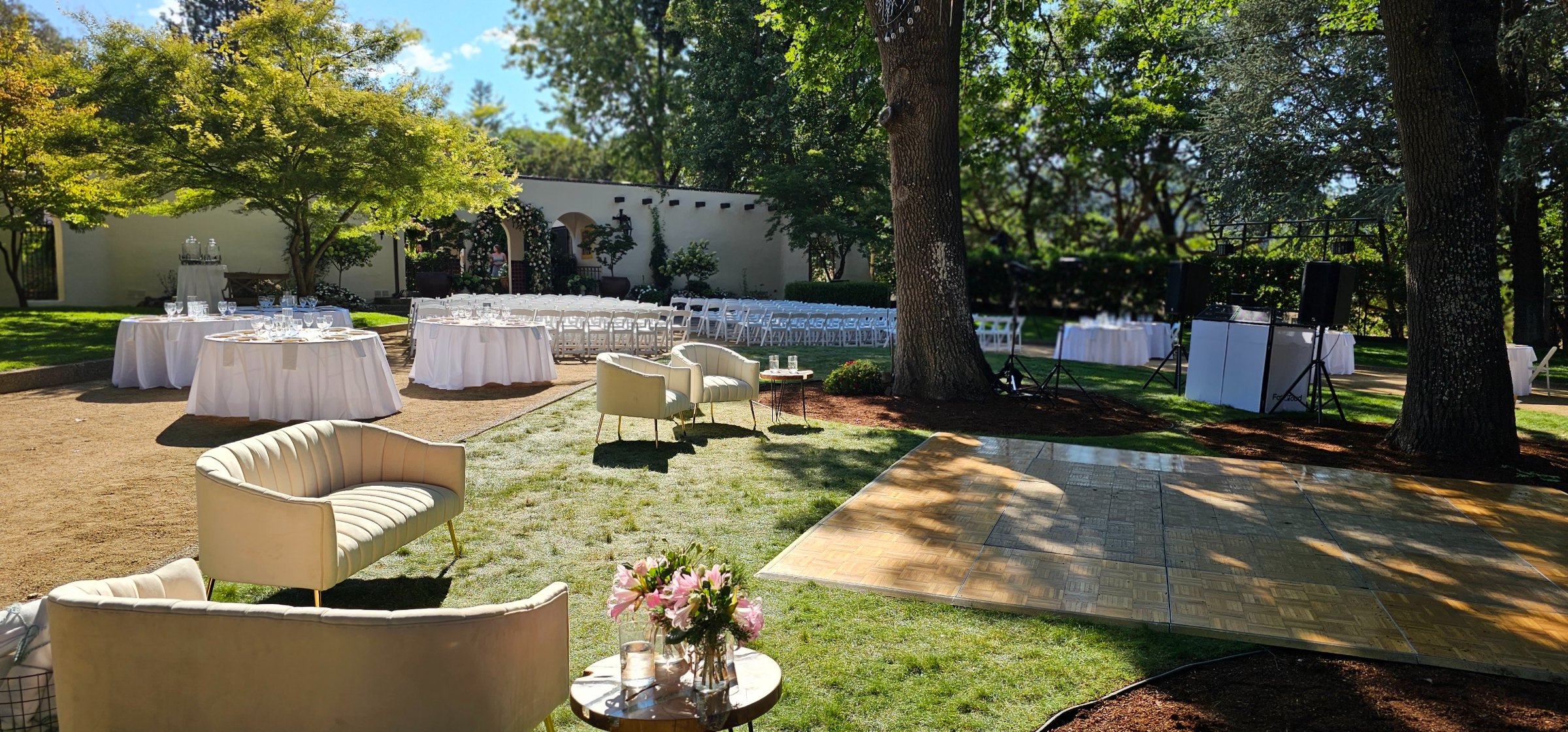 Garden ceremony sound setup